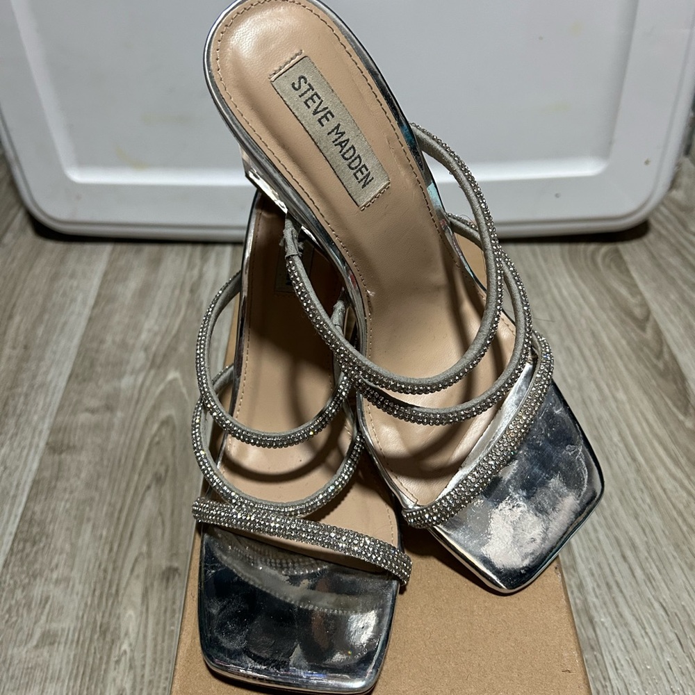 Steve Madden Metallic Strappy Heels